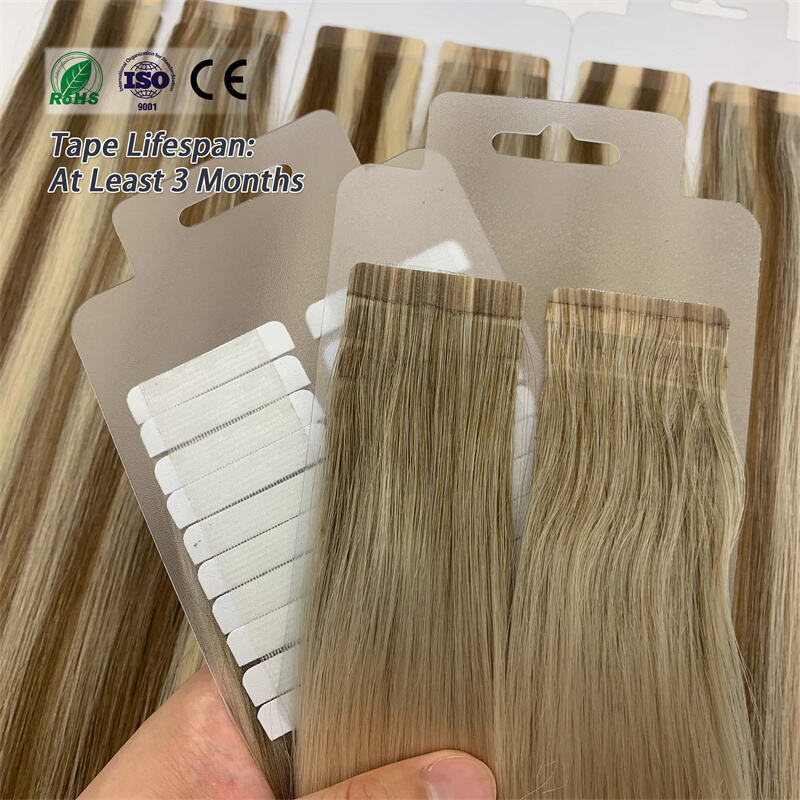 Fasimei Seamless Invisible Tape Hair Colored European Indian Remy Human Hair Hand Tied Semi Invisible Tape in Hair Extension