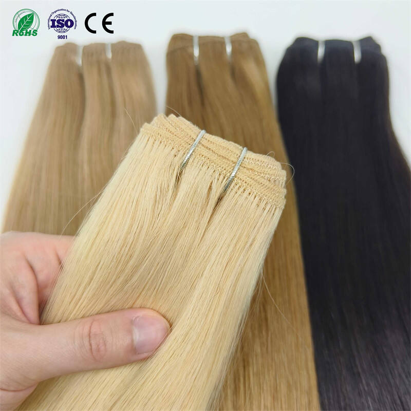 2025 High Quality Highlight Bundles Brazilian Virgin Human Hair Weaving Extensions Super Double Drawn Machine Weft