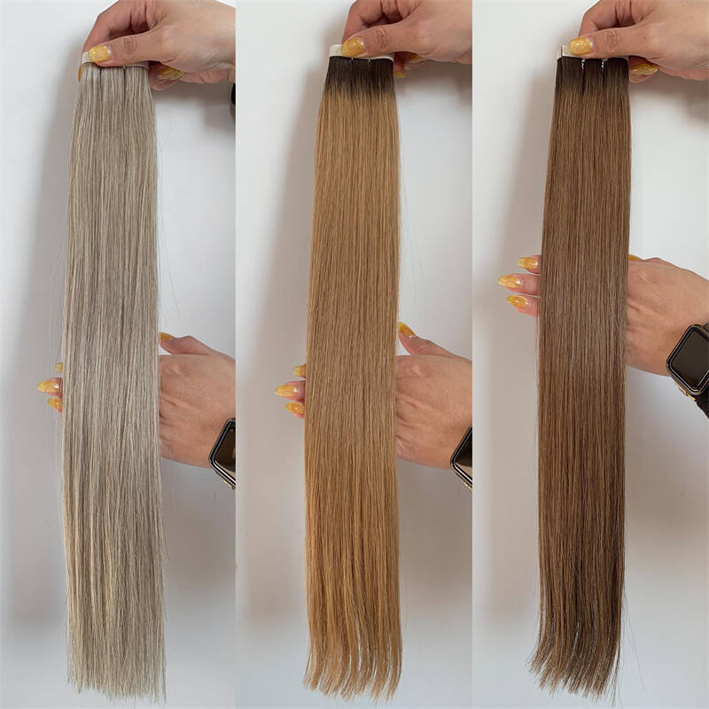 Fasimei Factory Wholesale Long Tape Weft Light Color Brazilian Tape in Hair Extension Long Tape Weft Human Hair Extension