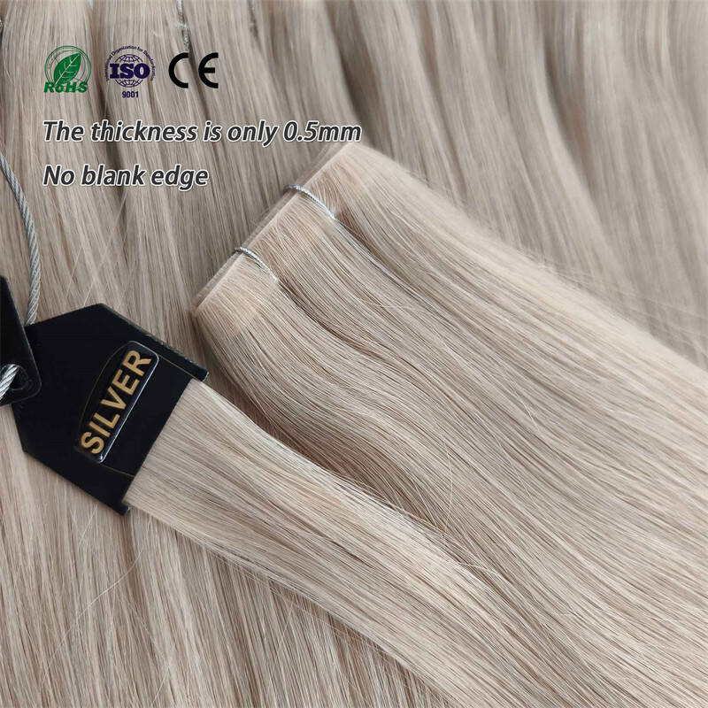 European Invisible Injected Tape Weft Real Remy  Human Hair Genius Tape Extensions Tape Ins Weft Grey Hair Vendors