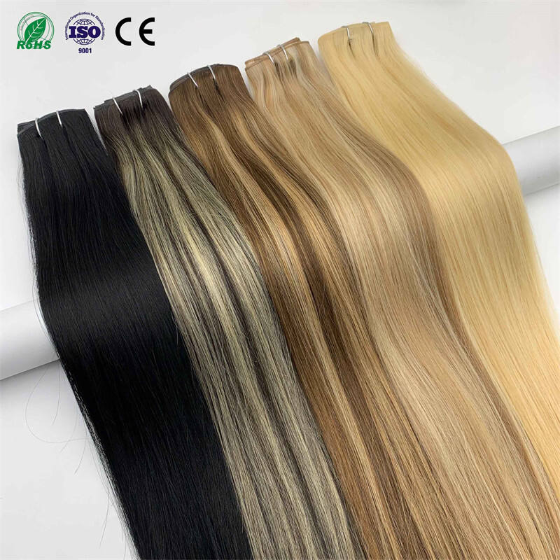Hot Sale 100% Virgin Human Hair Extensions Double Drawn Light Color Wholesale Invisible Seamless Clip in Hair Extensions