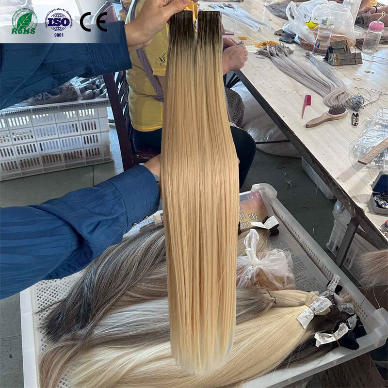 Wholesale Double Drawn Tape In Hair 100% Cuticle Aligned European Human Tape Hair Extensions 2.5g Per Piece