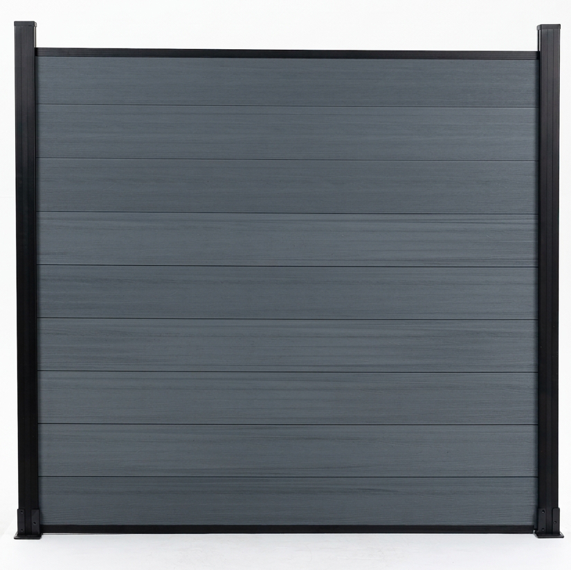 Light Grey Composite Fence Panels — Full Privacy Co-Extruded WPC Fencing