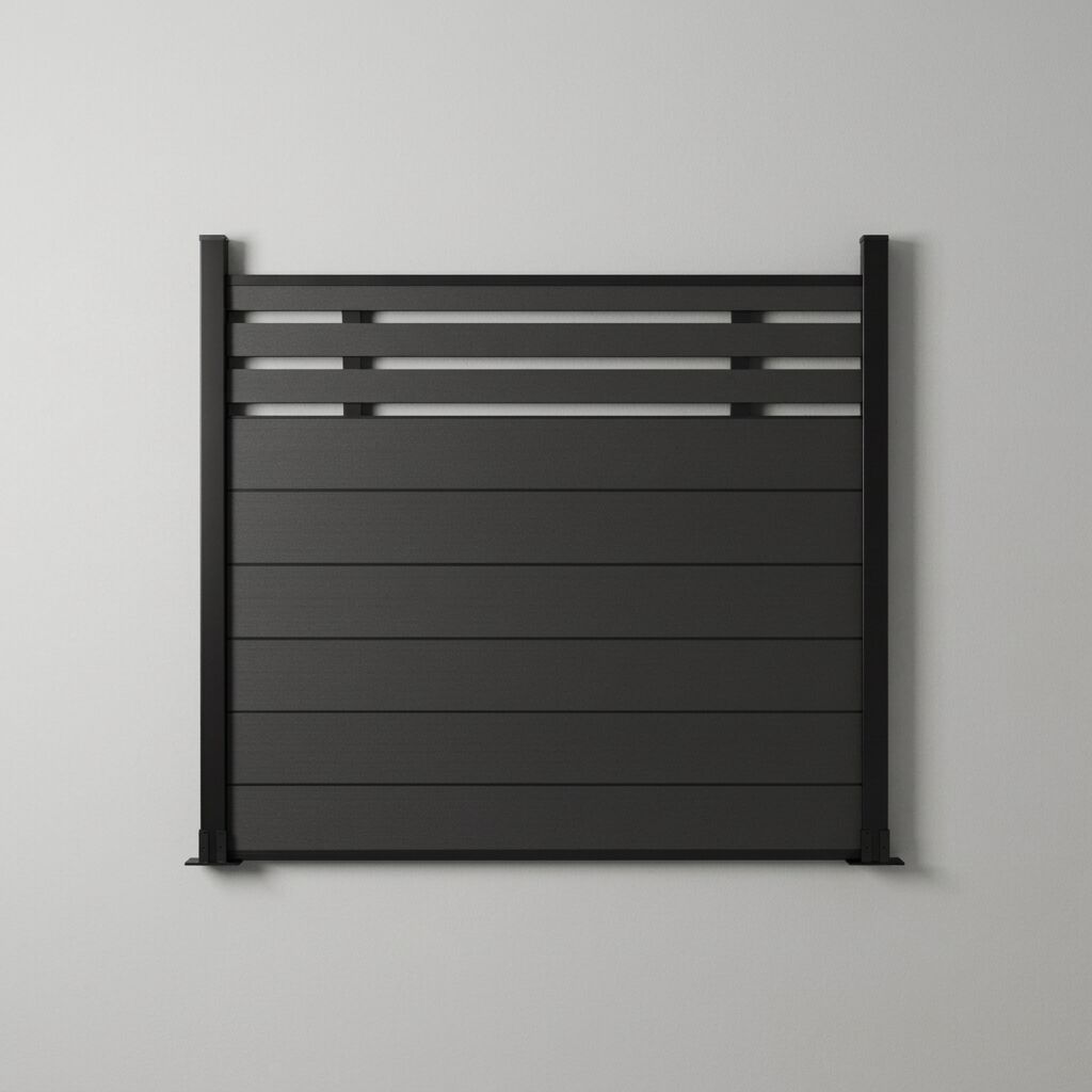 Black Semi-Private Composite Fence Panels — Slatted WPC Design