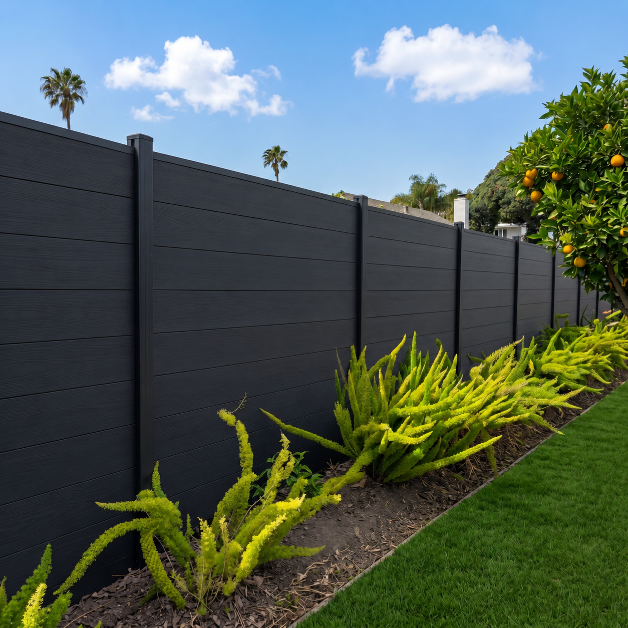 Black WPC Fence Installation in Los Angeles – Premium Composite Fencing for Modern Outdoor Living