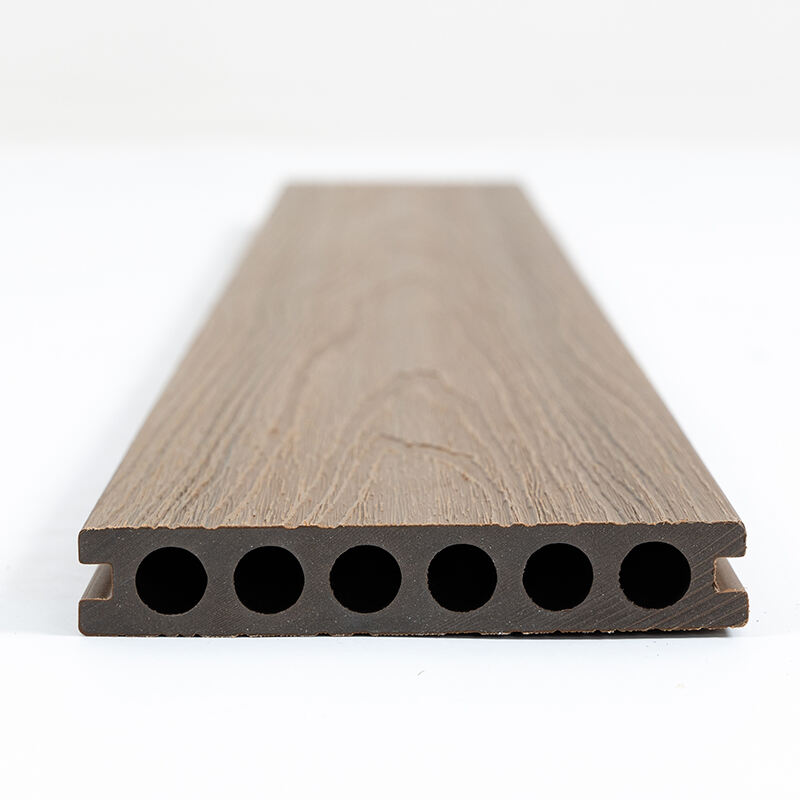 Co-Extruded WPC Decking –  Walnut Composite Circular Hollow Deck Boards