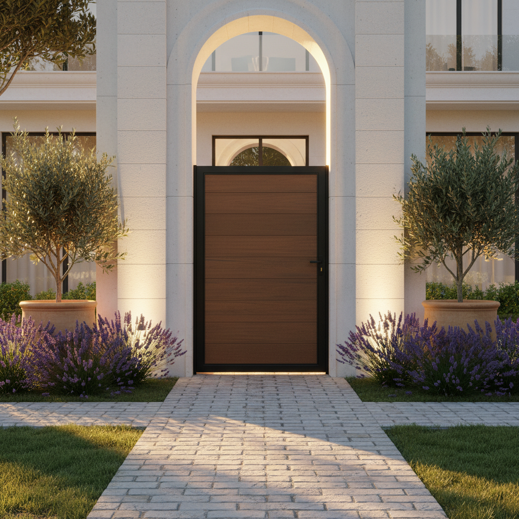 WPC Single Gate – Walnut Durable 6ft H Composite Entry Gate with ...