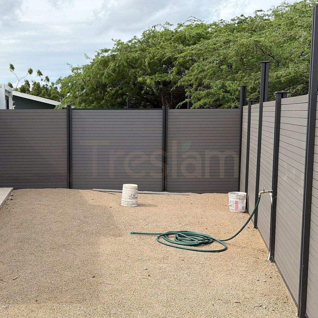 WPC Fence Installation in Aruba Using Full WPC Post System