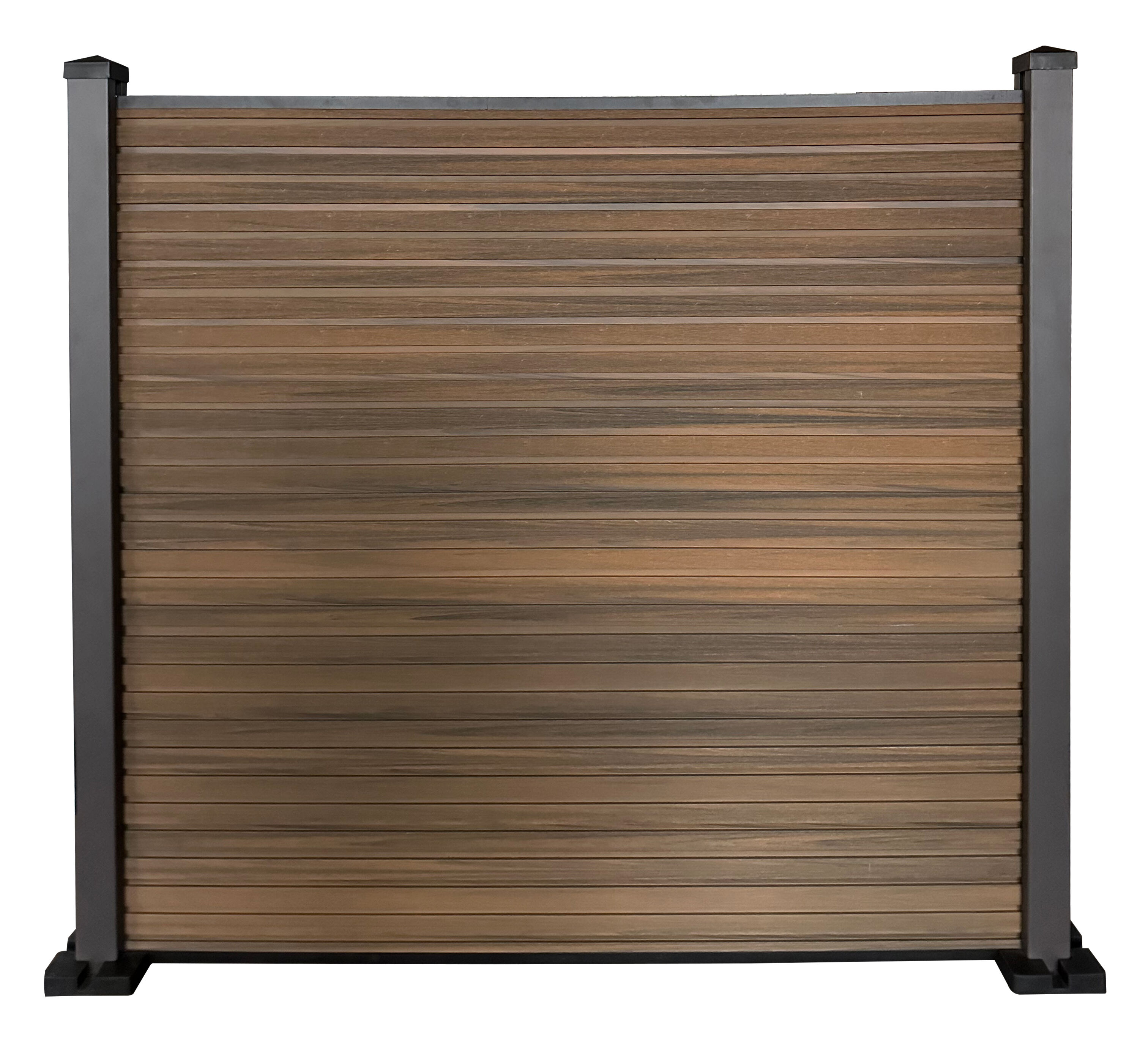 Co-Extruded WPC Fence Panel – Walnut Composite Privacy Fence for Backyard
