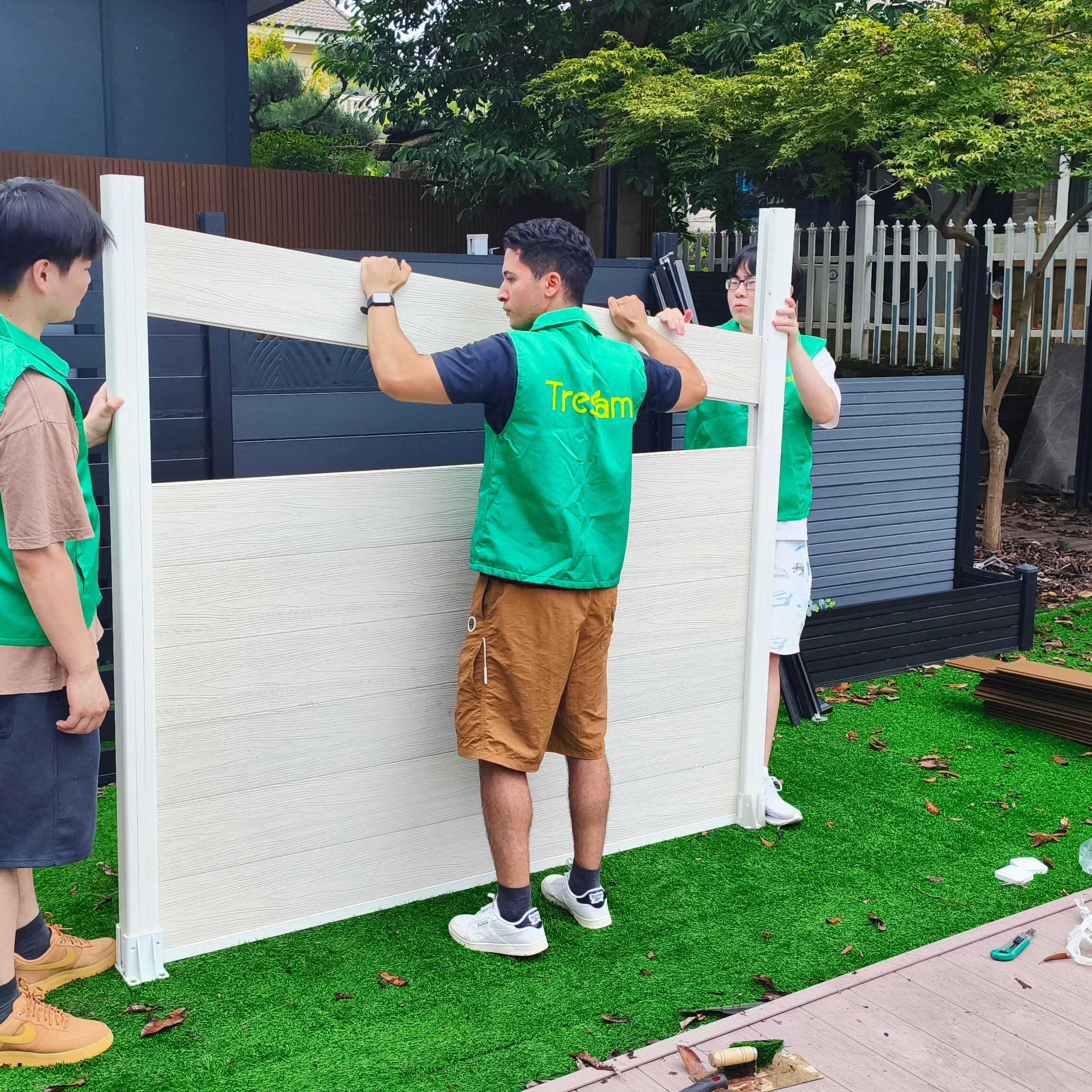 White WPC Fence Installation Timelapse | Modern, Durable & Maintenance-Free