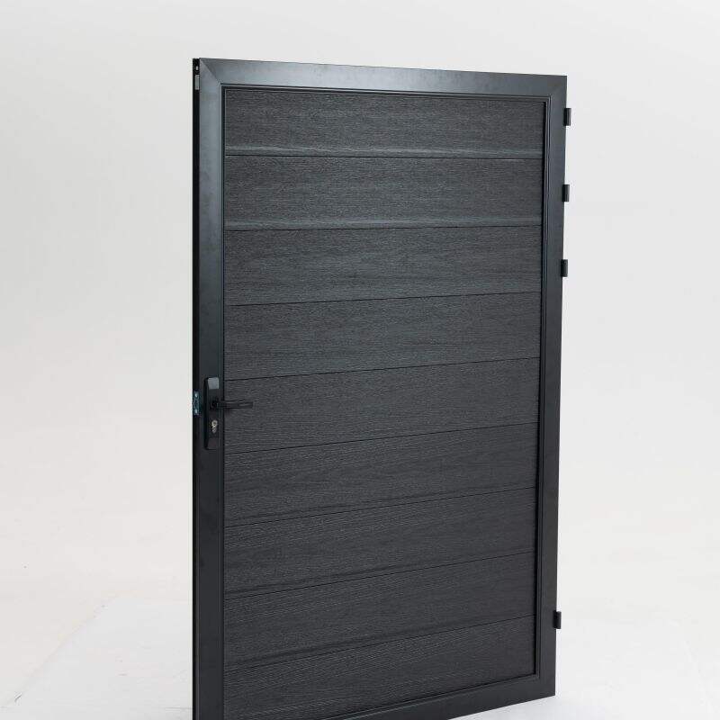 Composite Single Gate – Black Durable Composite 6ft H Entry Gate with Extra Security