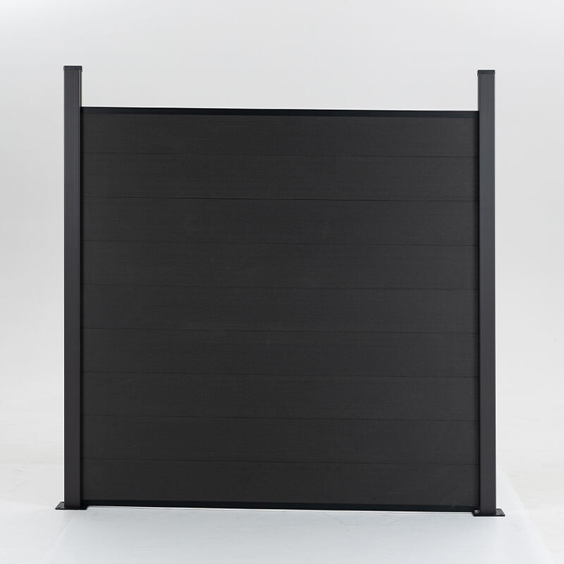 AM101 WPC Fence – Flat Grain Modern Privacy Fence Panel (Black)