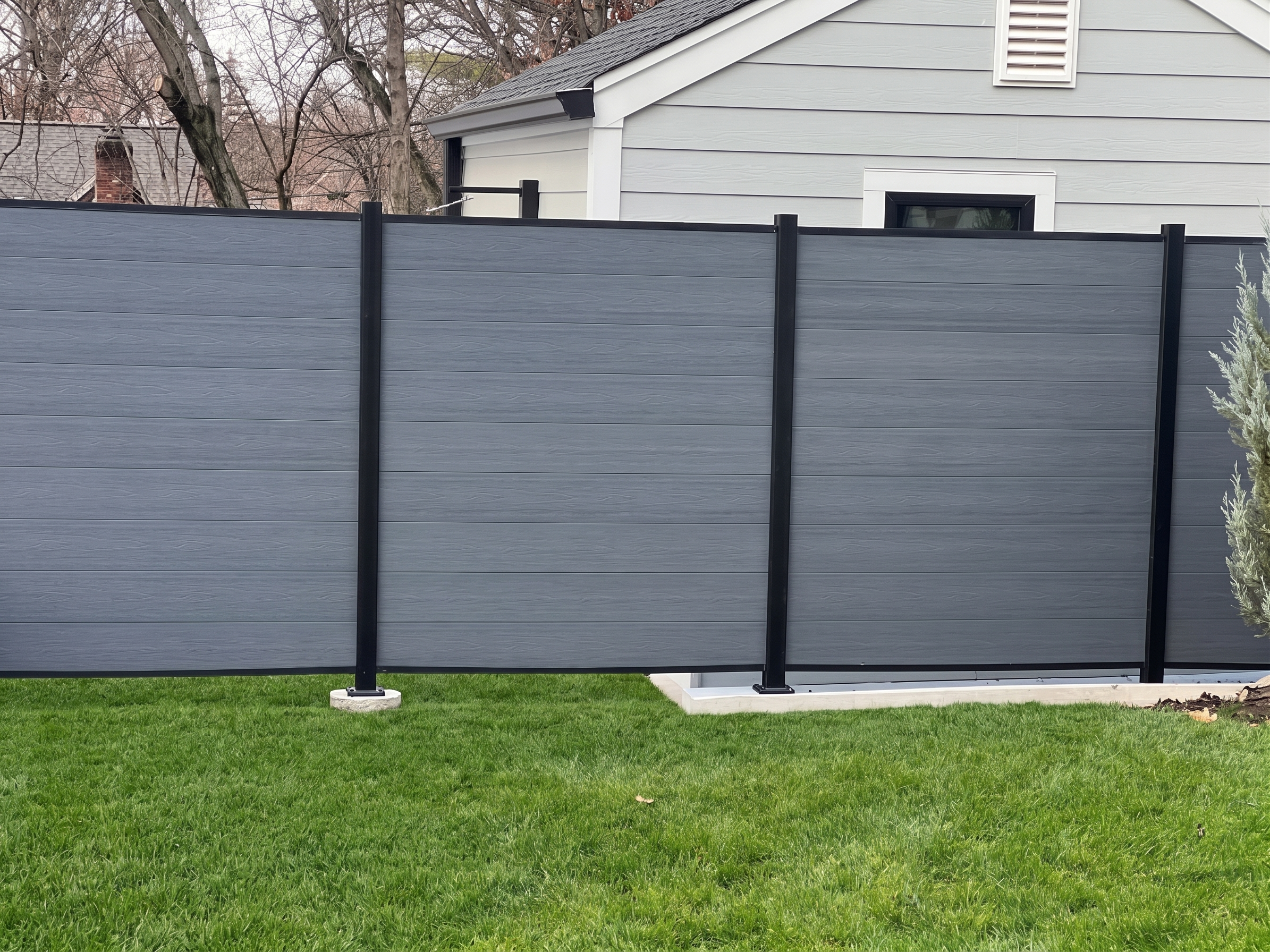 Light Grey WPC Fence and Gate Installation – Modern Privacy with Timeless Design