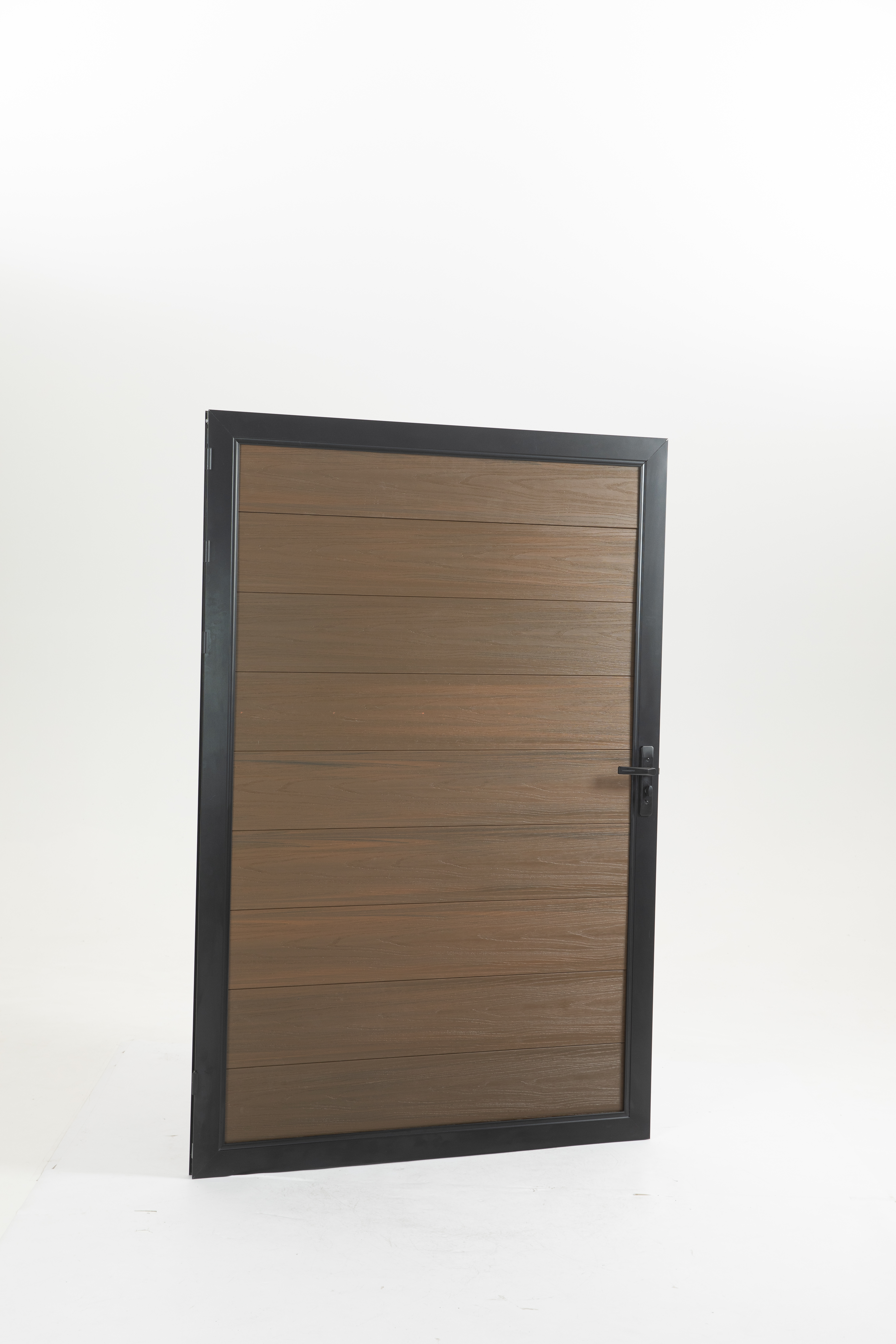 WPC Single Gate – Walnut Durable 6ft H Composite Entry Gate with Aluminum Posts