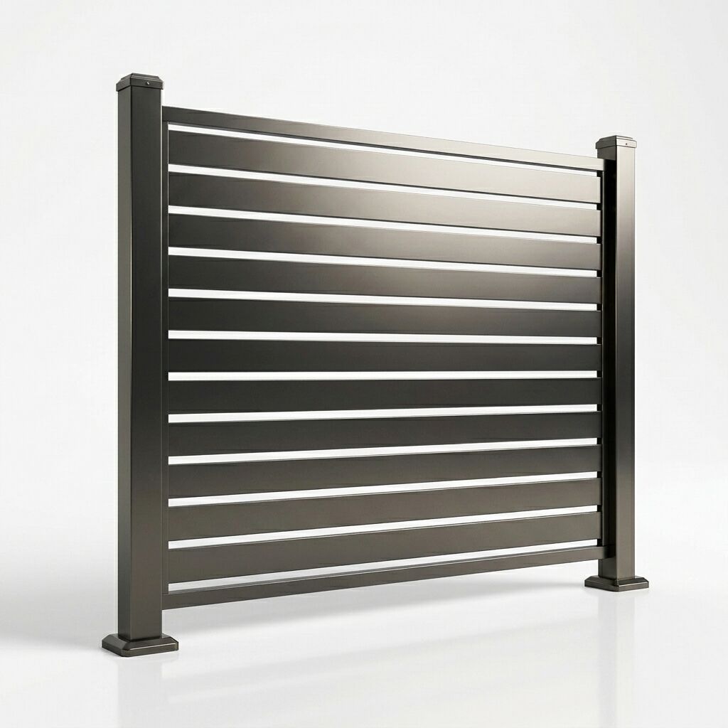 Semi-Private Slatted Aluminum Fence Panel — 6ft × 6ft