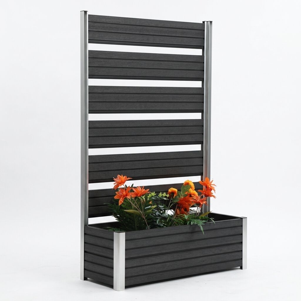 Treslam Composite Flower Box | Durable WPC Planter for Garden & Patio