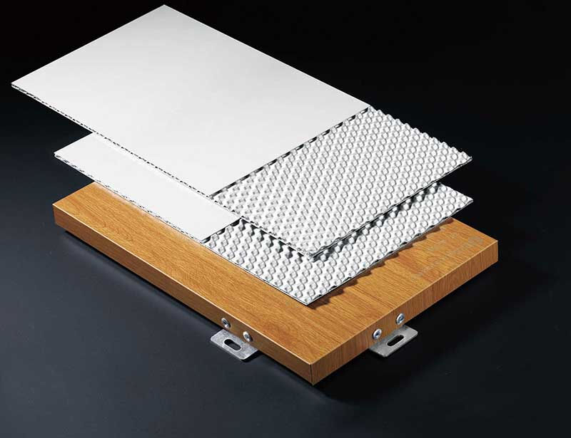 图2: an aluminum core composite panel with a 3D aluminum cone core structure.jpg