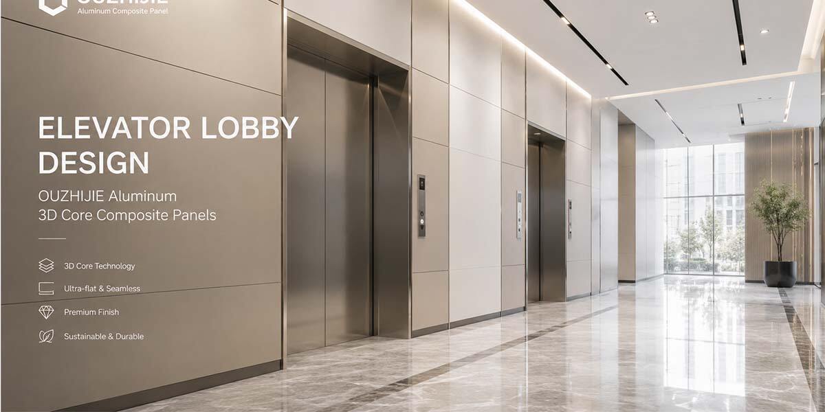 Elevator Lobby Design Innovation: Redefining Spatial Aesthetics with OUZHIJIE Aluminum 3D Core Composite Panels