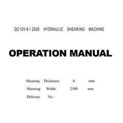 QC12Y-8 × 2500 Shearing Machine Instruction Manual