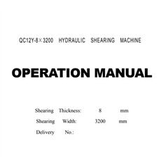 QC12Y-8 × 3200 Shearing Machine Instruction Manual