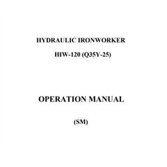 Q35Y-25 Hydraulic ironworker Operating Manual