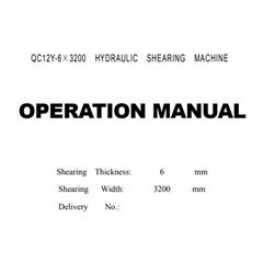 QC12Y-6 × 3200 Shearing Machine Instruction Manual