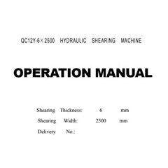 QC12Y-6 × 2500 Shearing Machine Instruction Manual