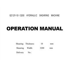 QC12Y hydraulic swing type shearing machine Operating Manual