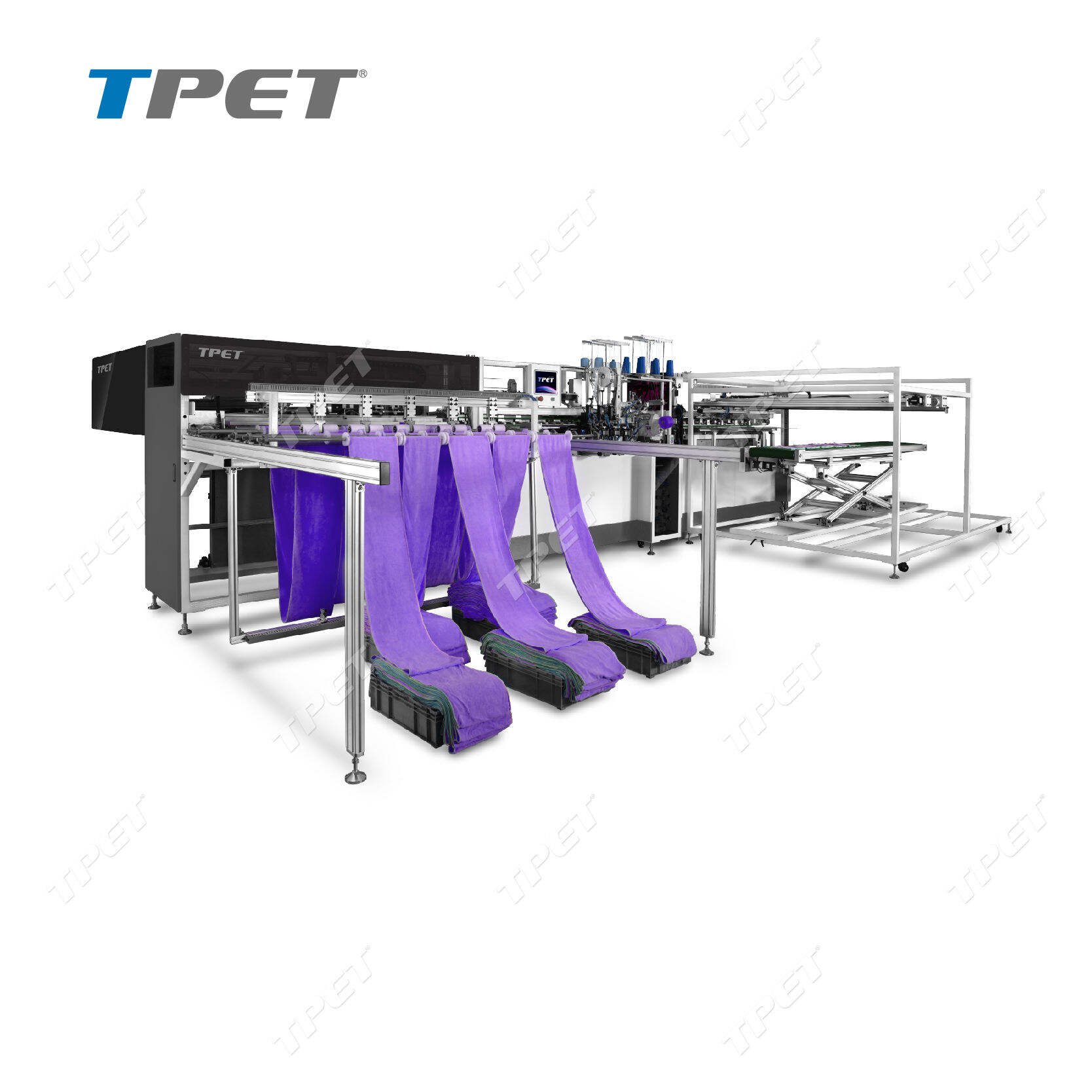 Automatic Multi-Lane Towel Cross Cutting & Hemming Machine ET-5301