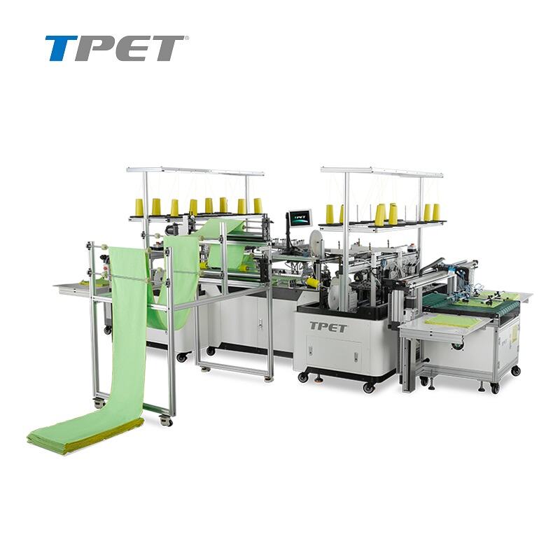 Industrial Automatic Microfiber Towel Cross Cutting & Overlock Machine ET-5811