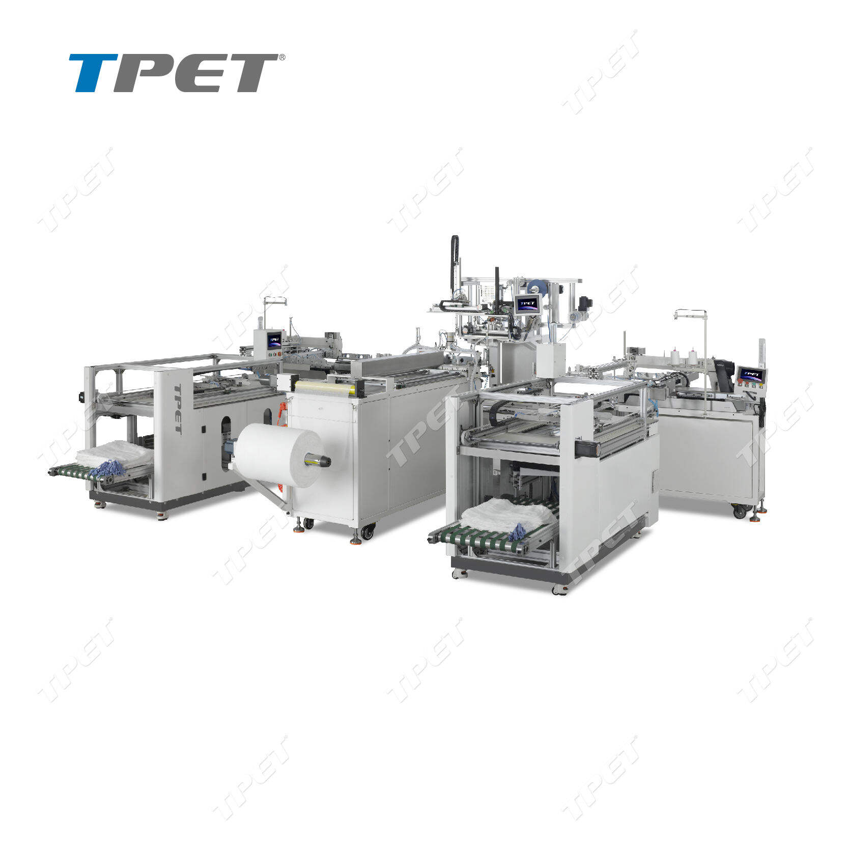 fully automatic gauze folding machine 1 to 2 medical gauze sewing line et 5856-1