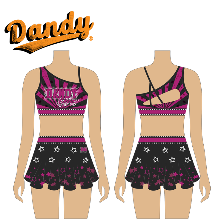 Superior Quality Crop and Skirt Low Moq Cheer Practice Wear with Colorful Rhinestones