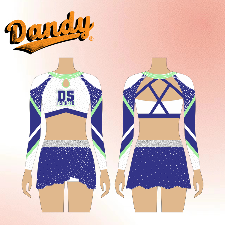 Toptan Özel Tasarım Cheer Üniforması Takım Giysileri Uzun Kollu Cheerleading Üniforması