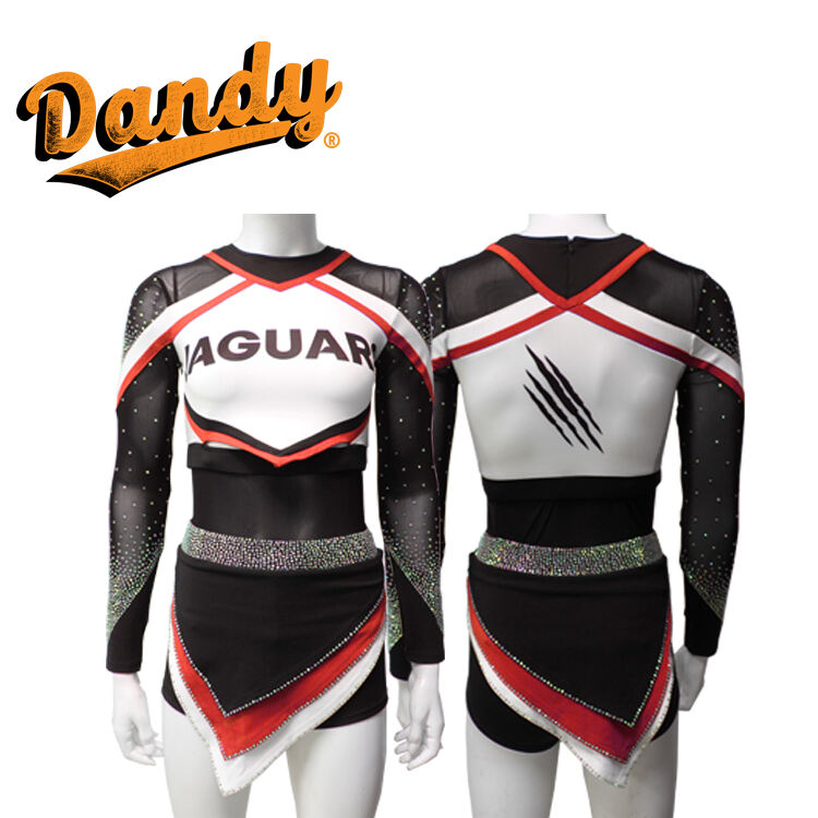 Cheerledaruniform träningsset – Flickors långärmad tröja & kjol, spandex/lycra/mystique, barn till vuxna