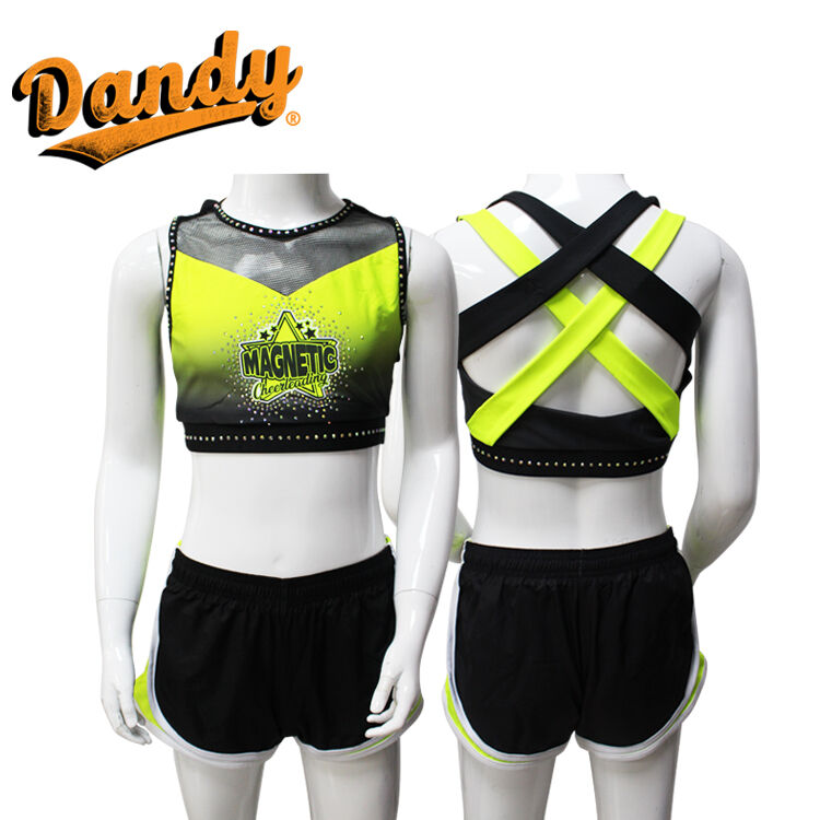 ODM Breathable Moisture Wicking Stretch Fabric Cheerleading Gym Outfit Team Order Custom Cheer Practice Wear Set