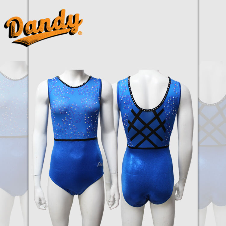Custom Girls Gymnastics Leotards Sleeveless Ready to Ship Kids Competition Leotards for Sale