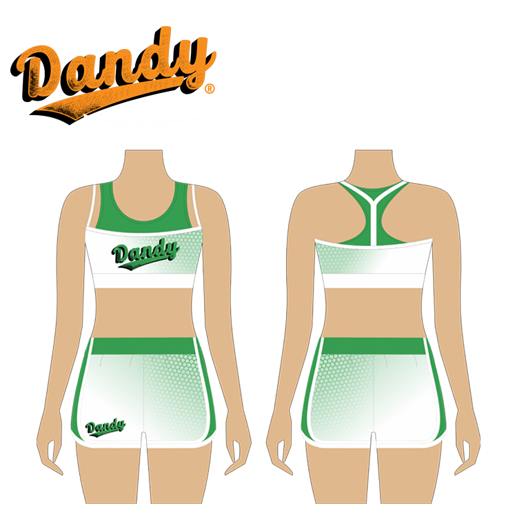Dandy Factory Cheer Practice Wear Set Bra And Short with Rhinestones Low Moq Fast Delivery 