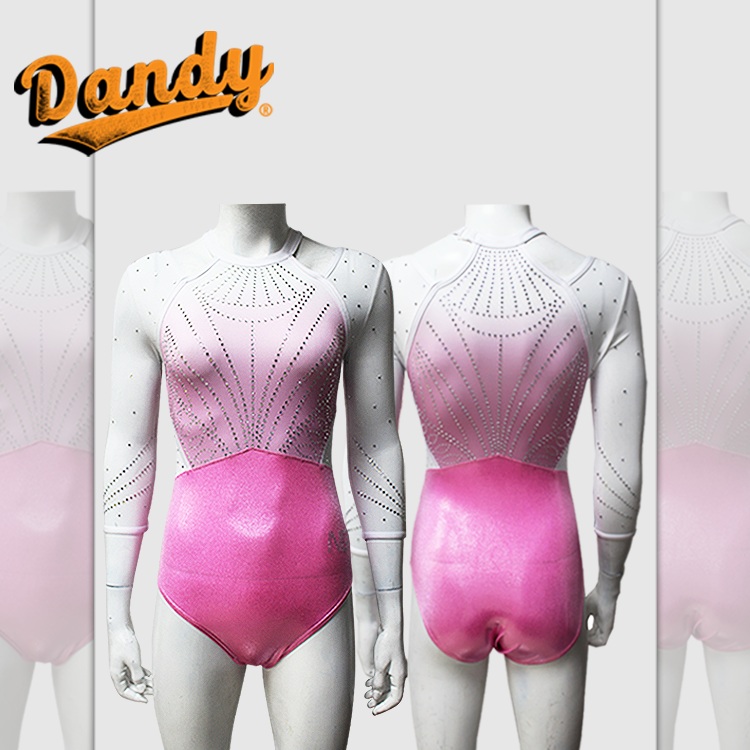 Wholesale Price Spring Gymnastics Leotards Long Sleeve Ready to Ship Kids Competition Leotards