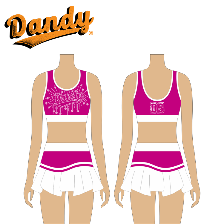 Wholesale Price Custom Made Crop and Short Low Moq Cheer Practice Wear with Colorful Rhinestones