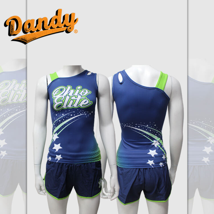 Fashion Design Cheer Crop Top and Skirts High Quality Girls Cheerleader Practice Wear Add Rhinestone