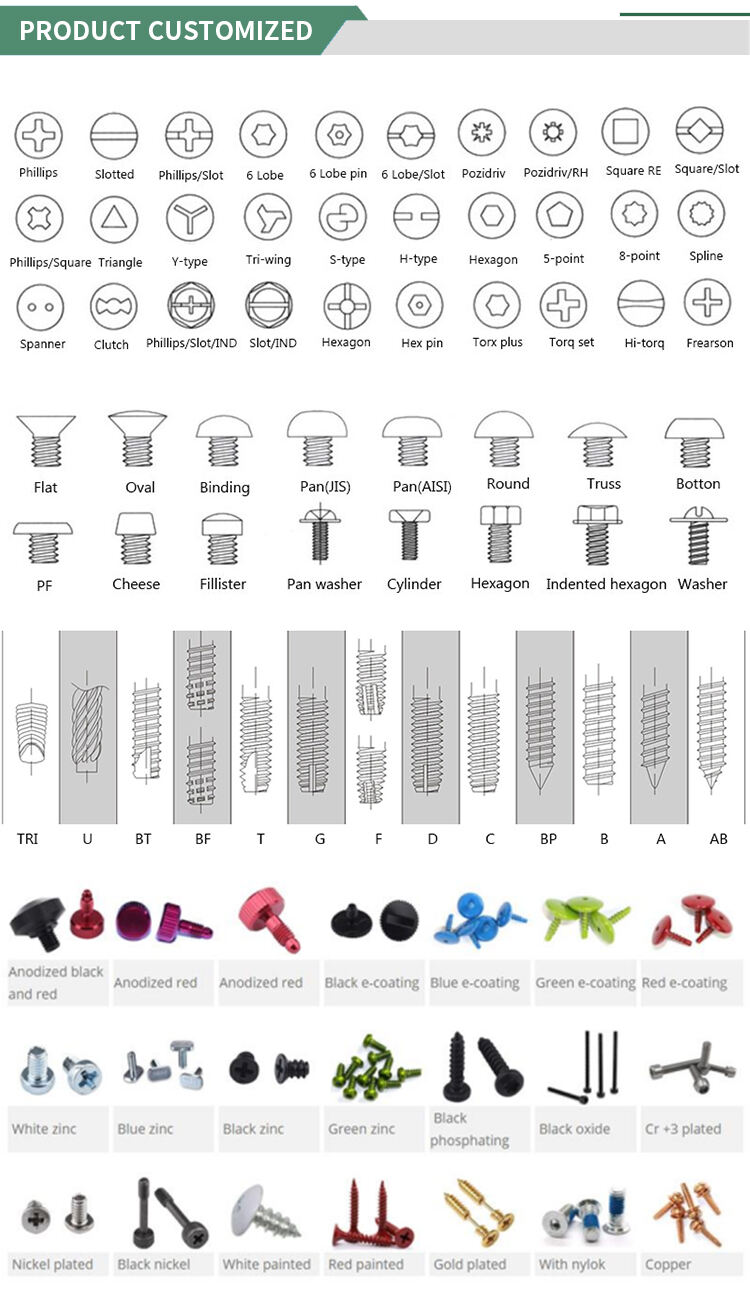 factory direct sales customized cross recessed slotted hand tightening thumb screws-11