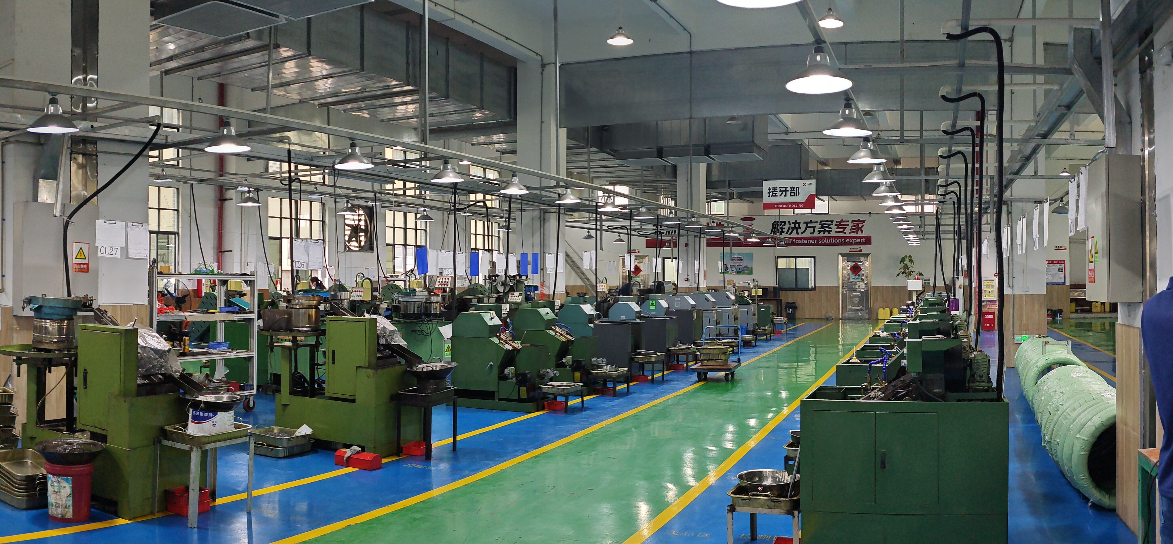 Tillverkningsprocessen för skruvar, muttrar och bultar vid Lechang Yuhuang