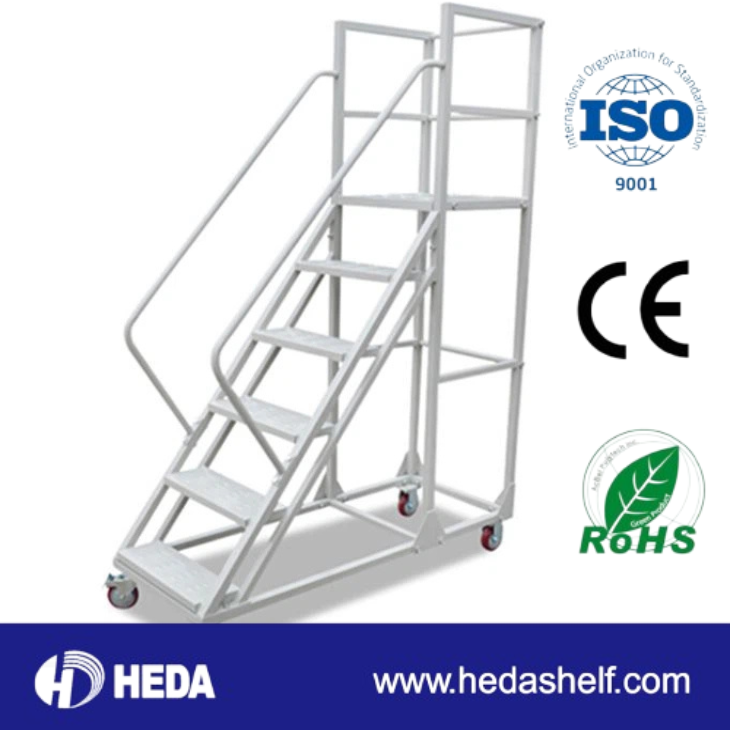 Warehouse Ladder Trolley Cart