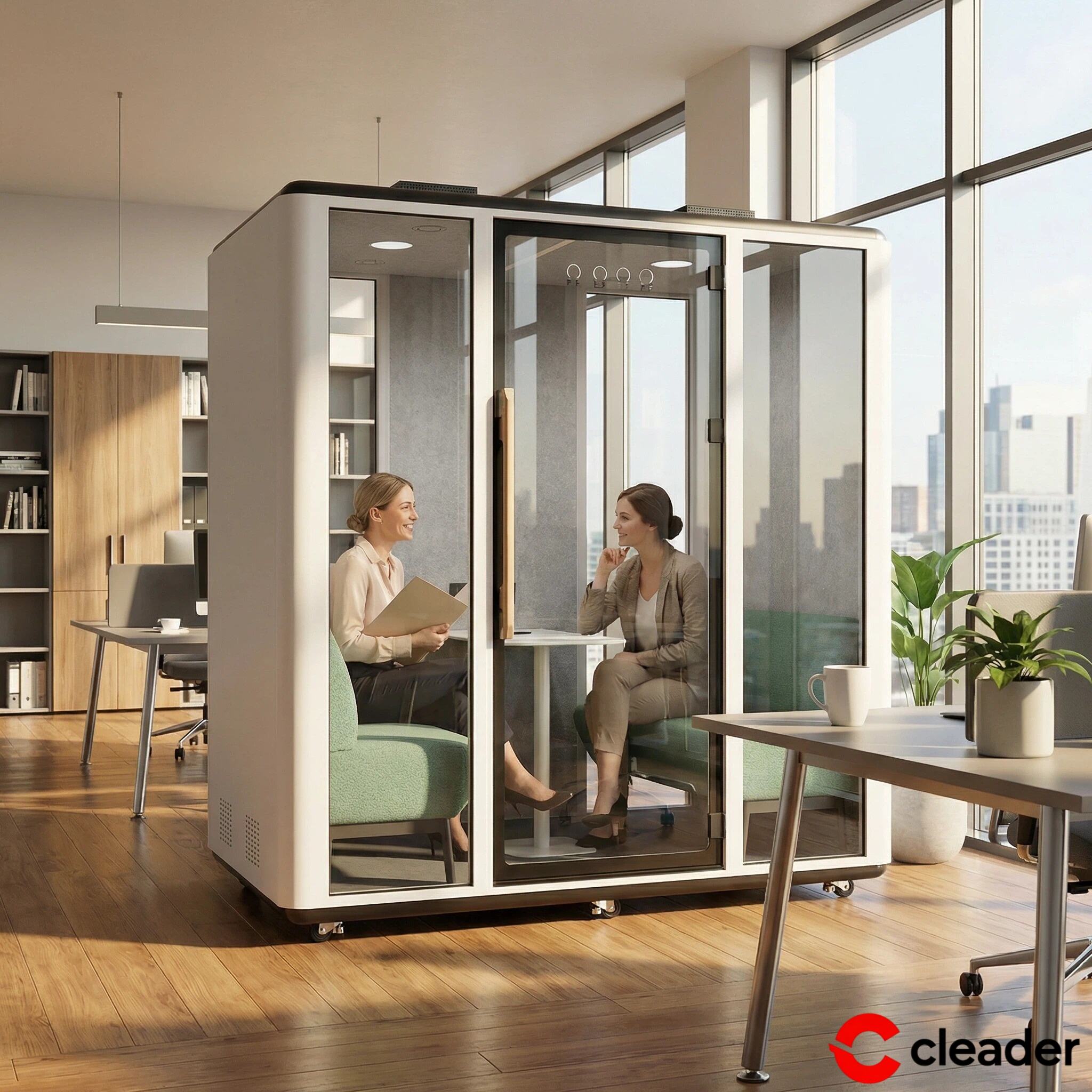 ¿Cómo mejoran las cabinas de reunión la productividad en diseños de oficina abierta?