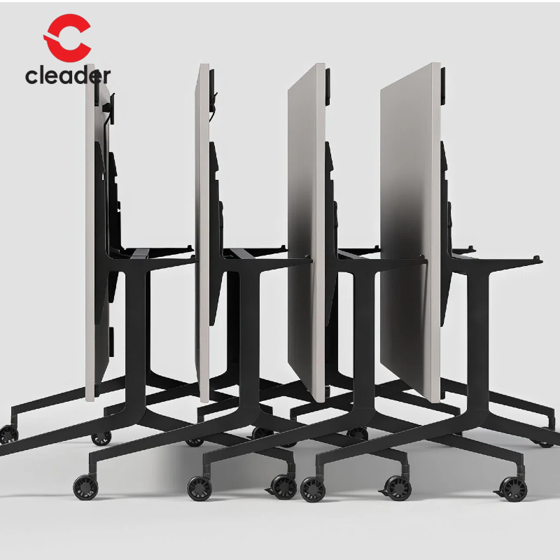 Flip Top Table Office Furniture Foldable Conference Meeting Desk with Wood Panel