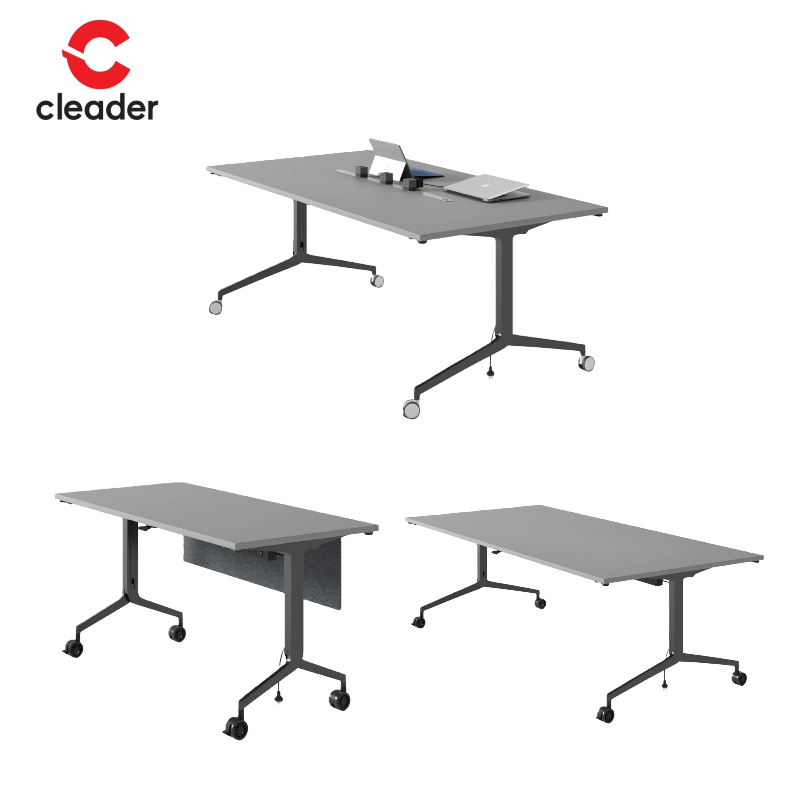 Modern Design Training Table with Flip Top Aluminum Alloy Frame Flip Top Table