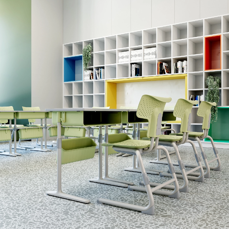 School Furniture Classroom Desks and Chairs Student Height Adjustable Table
