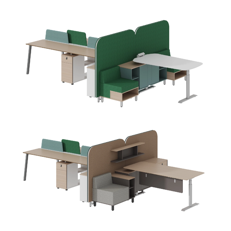 Modern Wooden Modular Office Desk 2 4 Seater Coworking Workstation Open Space