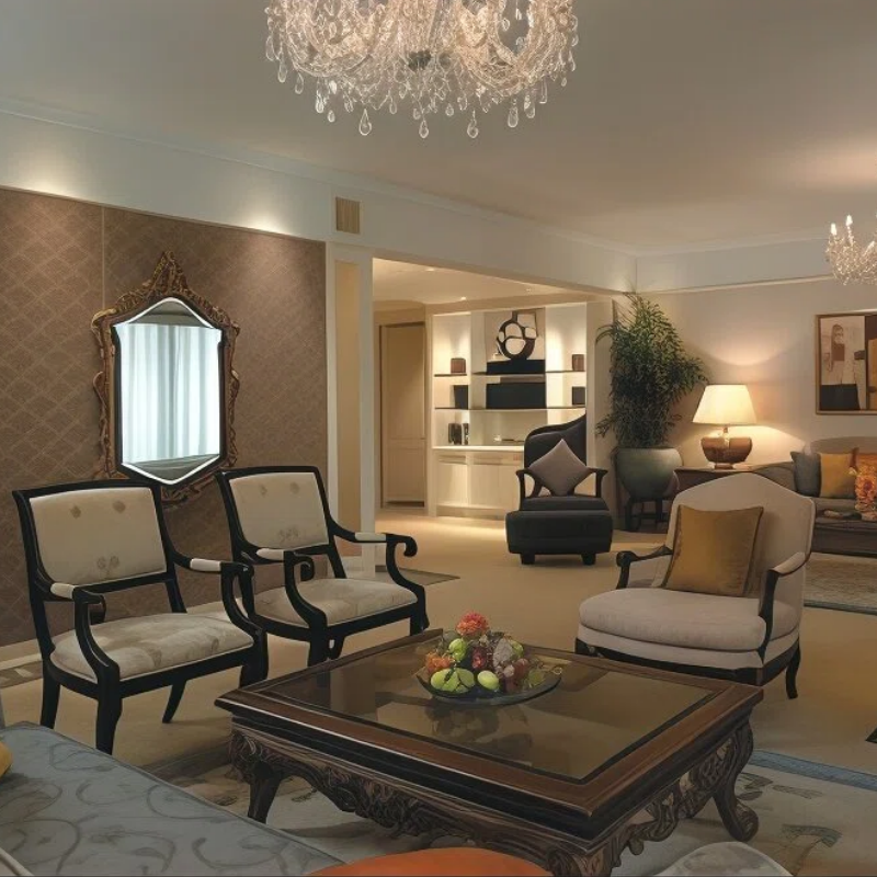 Light Luxury Hotel Lobby Lounge Sofa Reception Area Table and Chair Combination