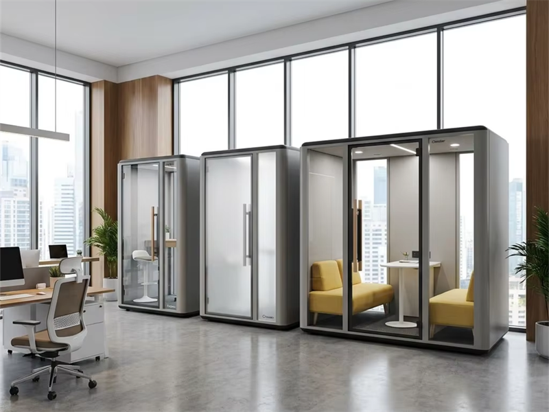 Three Glass Options for Silent Pods: Clear, Frosted, and Switchable Privacy Glass